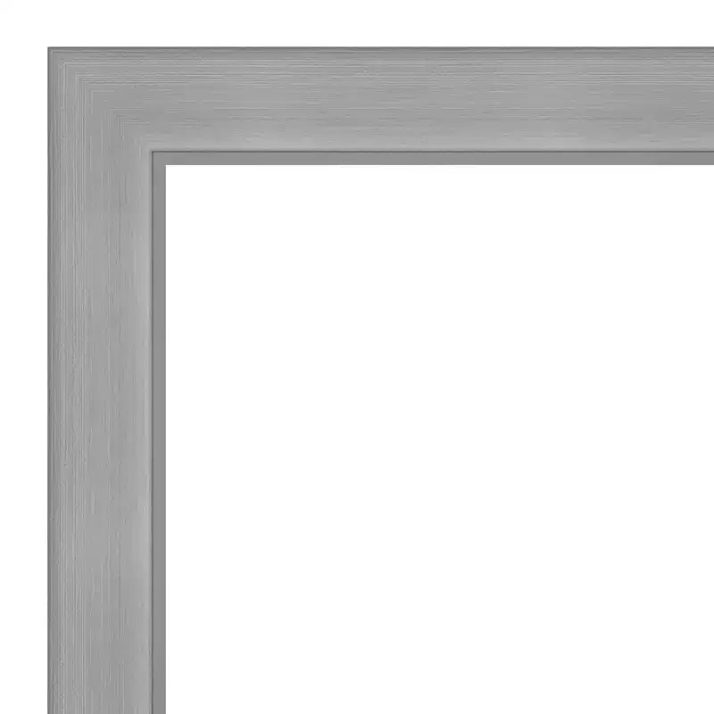 Miroir mural de salle de bain 42" x 31" Vista, non biseauté, nickel brossé - Rectangle, cadre en polystyrène, montage mural