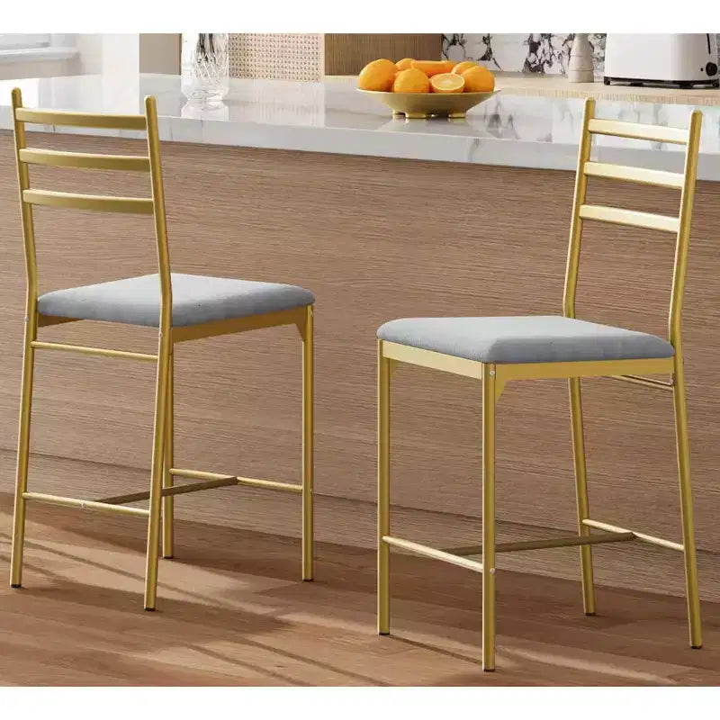 Tabourets de bar modernes avec dossier, chaises de bar hauteur comptoir avec repose-pieds, tabourets de bar en métal rembourrés pour îlot de cuisine, salle à manger