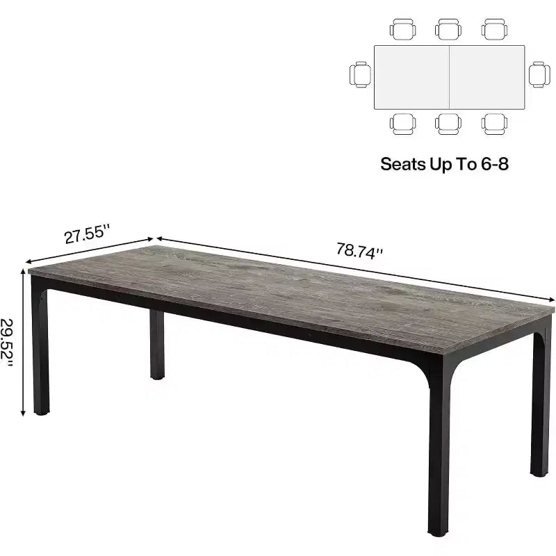 Grande table de salle à manger rectangulaire en bois de ferme, longue table de salle à manger moderne pour cuisine, coin-repas