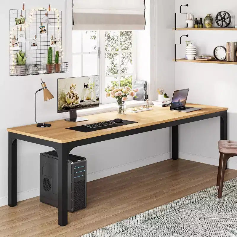 Grande table de salle à manger rectangulaire en bois de ferme, longue table de salle à manger moderne pour cuisine, coin-repas