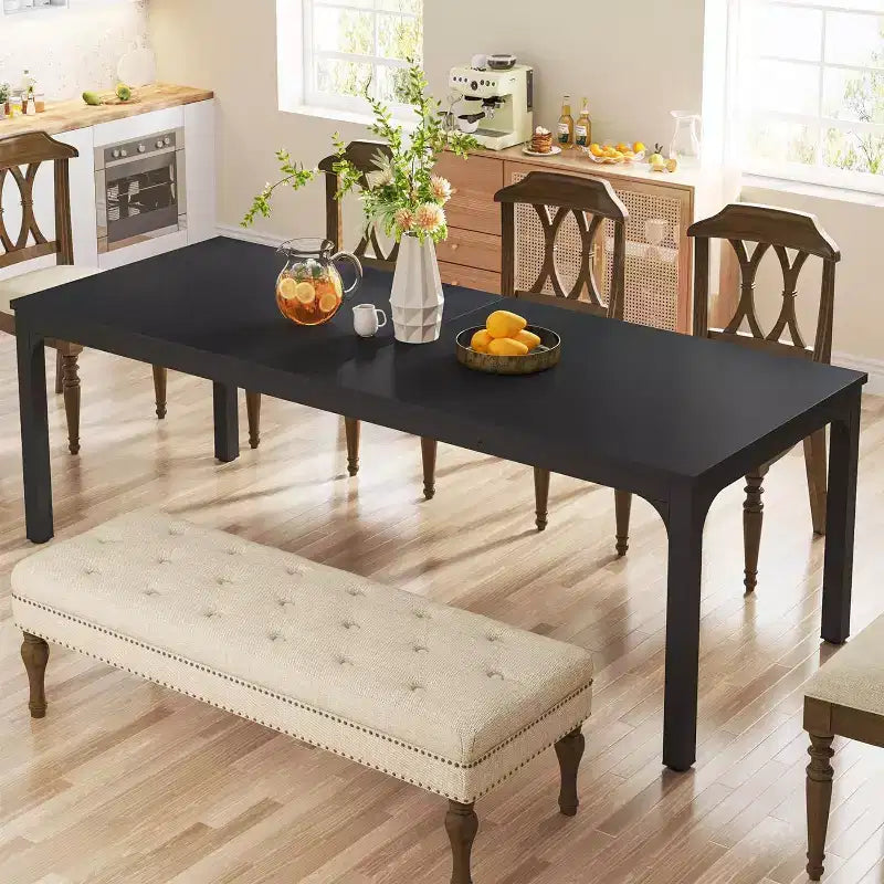 Grande table de salle à manger rectangulaire en bois de ferme, longue table de salle à manger moderne pour cuisine, coin-repas