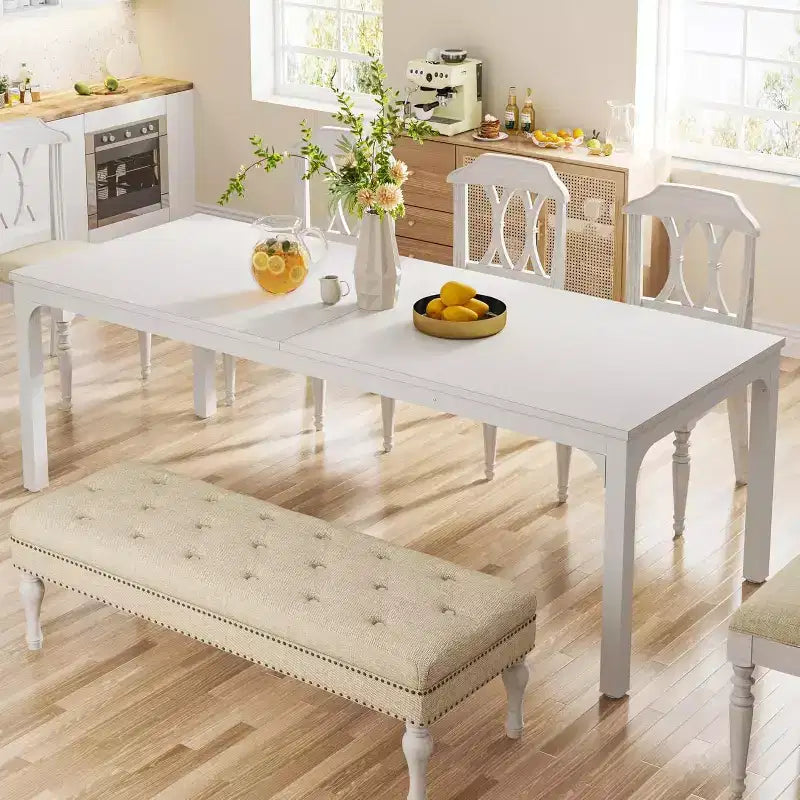 Grande table de salle à manger rectangulaire en bois de ferme, longue table de salle à manger moderne pour cuisine, coin-repas