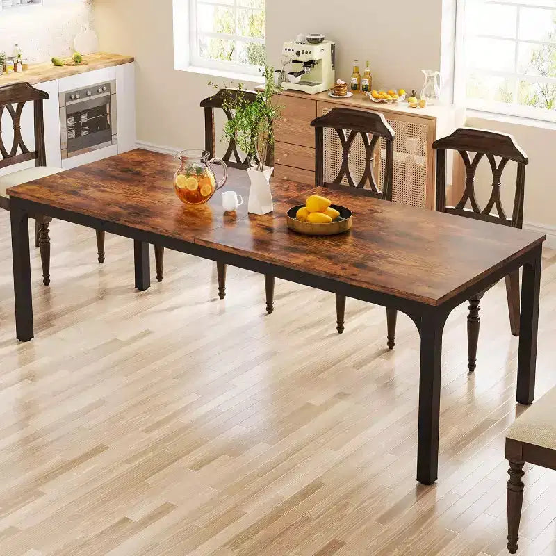 Grande table de salle à manger rectangulaire en bois de ferme, longue table de salle à manger moderne pour cuisine, coin-repas