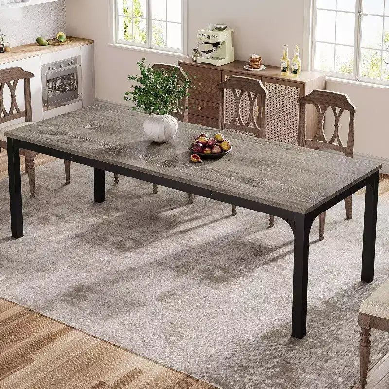 Grande table de salle à manger rectangulaire en bois de ferme, longue table de salle à manger moderne pour cuisine, coin-repas