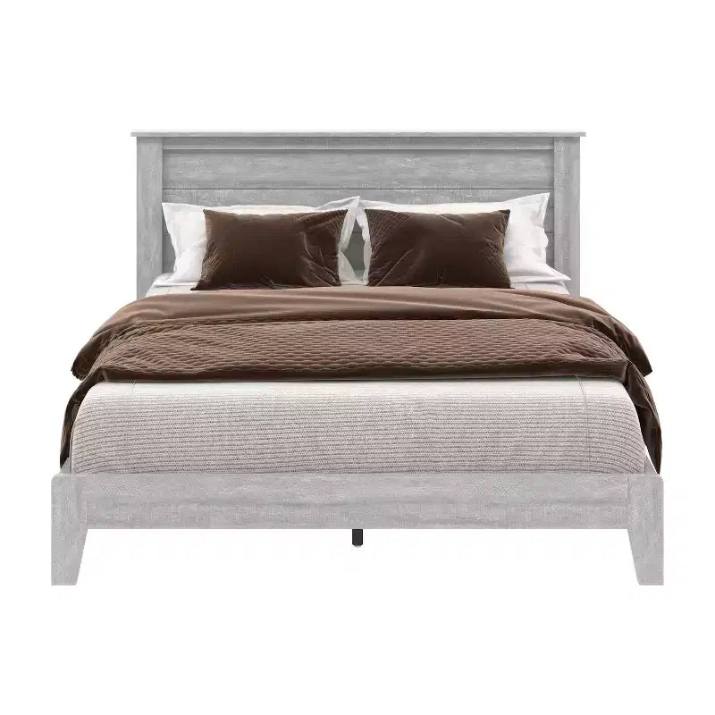 Lit Queen Tiena Lencia avec tête de lit chêne gris poussiéreux