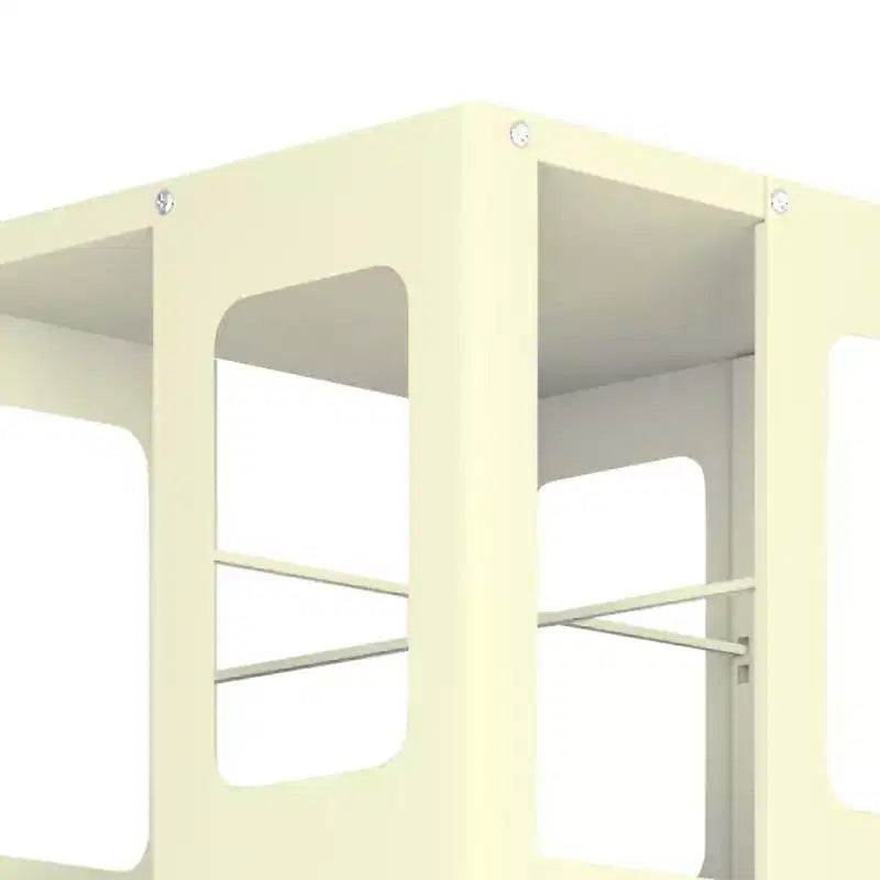 Bibliothèque rotative tout acier avec roulettes à 360°, étagères de rangement à 4 niveaux, organisateur de rangement pour salon, couloir, bureau