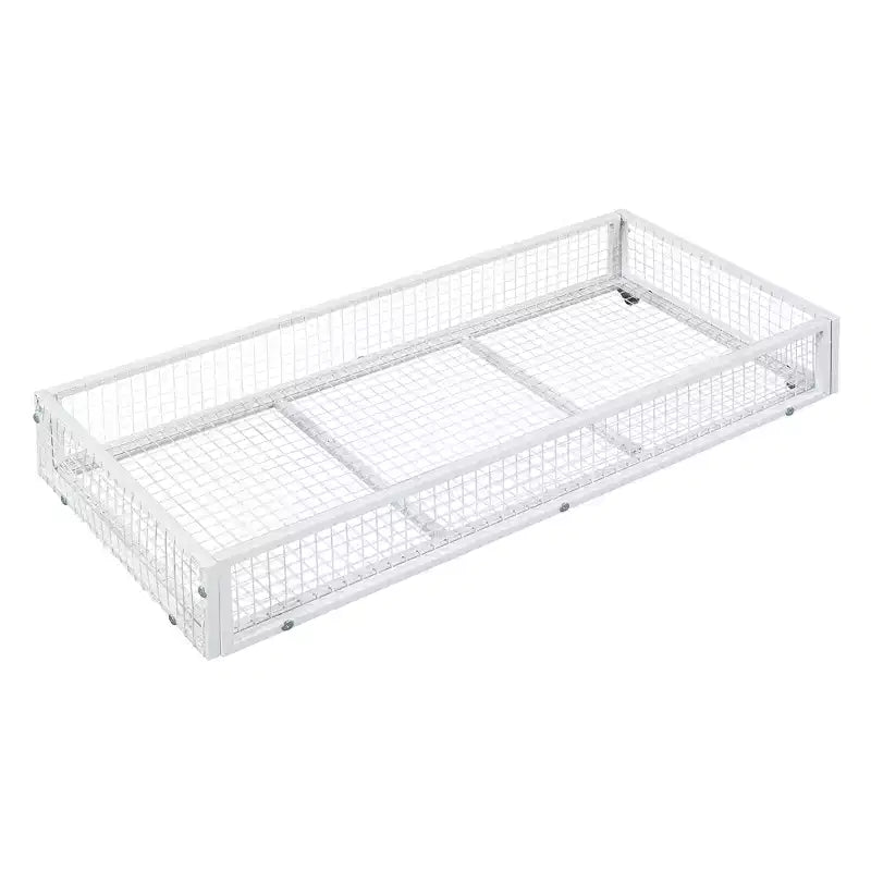 Lit Double pour Enfants, Lit Double en Métal avec Tiroir pour Garçons, Filles, Cadre de Lit Double avec Tête de Lit en Forme de Maison, Lit Cabane Double, Blanc
