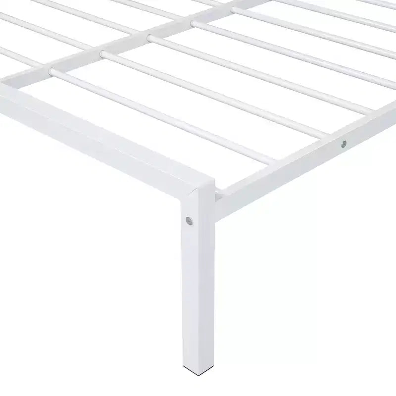 Lit Double pour Enfants, Lit Double en Métal avec Tiroir pour Garçons, Filles, Cadre de Lit Double avec Tête de Lit en Forme de Maison, Lit Cabane Double, Blanc
