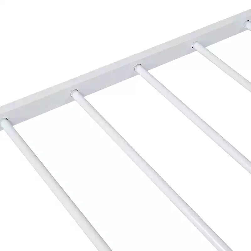 Lit Double pour Enfants, Lit Double en Métal avec Tiroir pour Garçons, Filles, Cadre de Lit Double avec Tête de Lit en Forme de Maison, Lit Cabane Double, Blanc