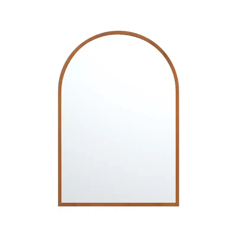 Ensemble de deux miroirs de salle de bain encadrés en bois d'arc en noyer