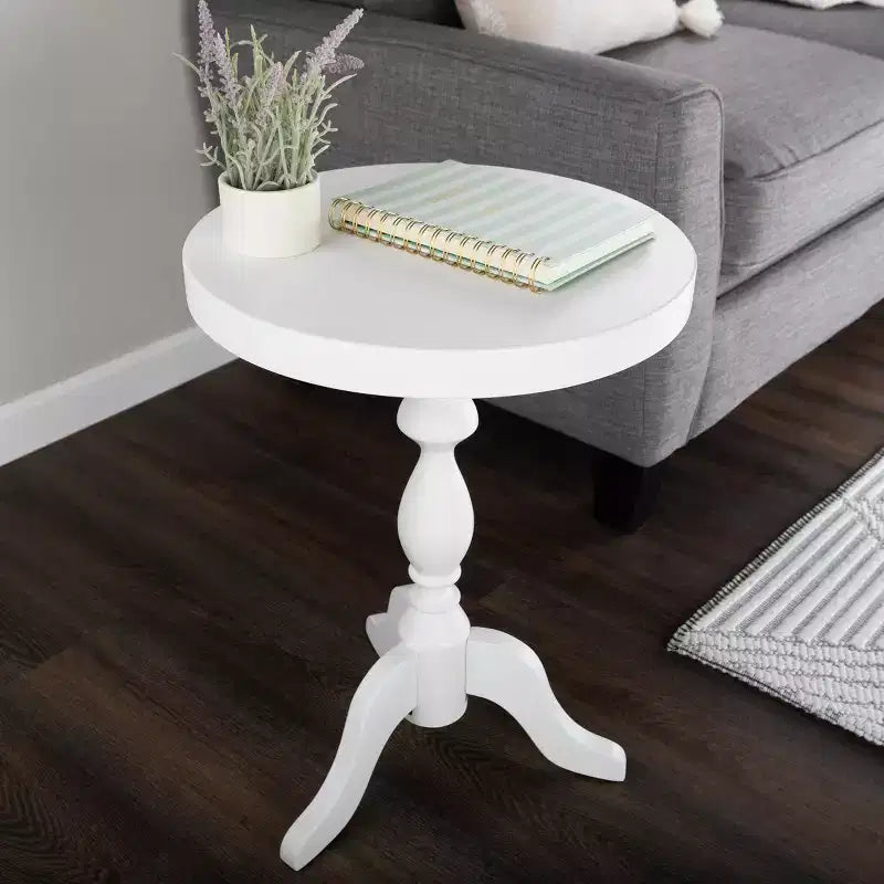 Table d'appoint ronde à pied, blanc