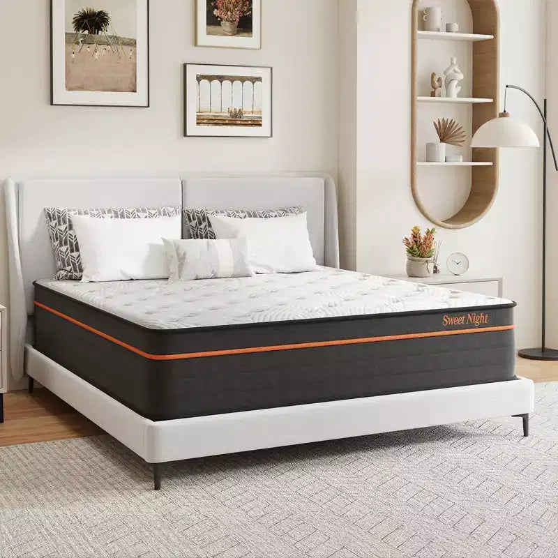 Matelas hybride en boîte de 14 po, grandeur grand lit, mousse mémoire/ressorts