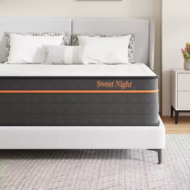 Matelas hybride en boîte de 14 po, grandeur grand lit, mousse mémoire/ressorts
