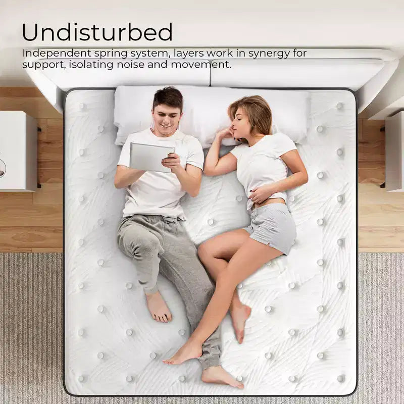 Matelas hybride en boîte de 14 po, grandeur grand lit, mousse mémoire/ressorts