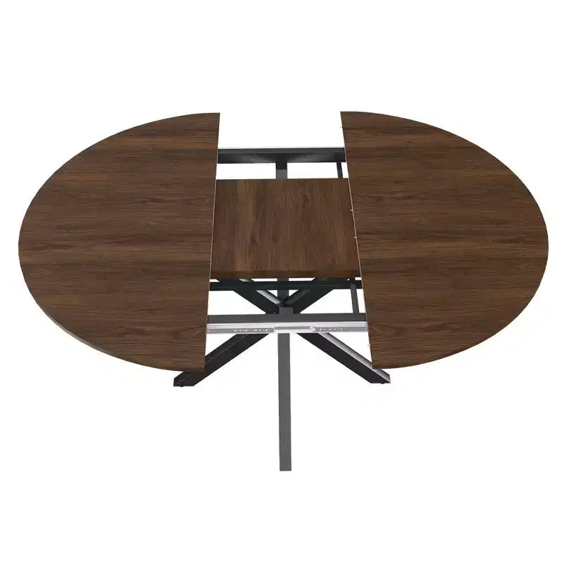 Table à manger moderne rétractable de 59 pouces pour 6 personnes, table pliante avec base en acier au carbone, table de cuisine pour salle à manger, salon
