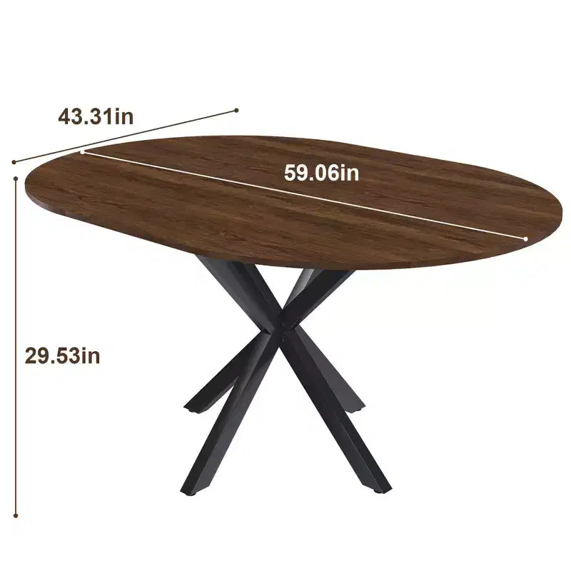 Table à manger moderne rétractable de 59 pouces pour 6 personnes, table pliante avec base en acier au carbone, table de cuisine pour salle à manger, salon