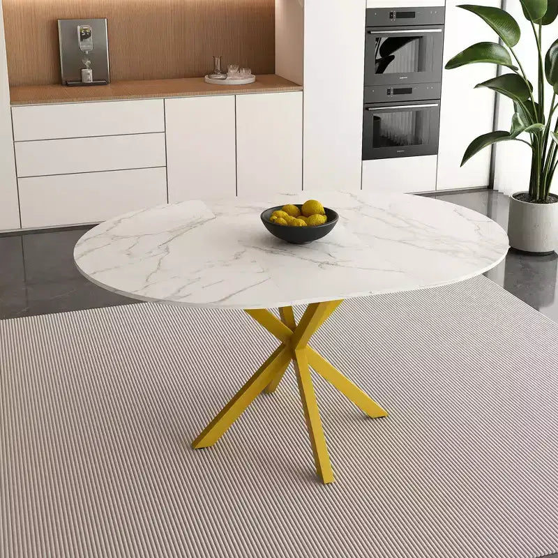 Table à manger moderne rétractable de 59 pouces pour 6 personnes, table pliante avec base en acier au carbone, table de cuisine pour salle à manger, salon