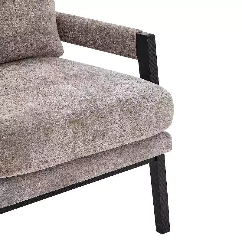 Fauteuil d'appoint rembourré en chenille, style Mid-Century Modern
