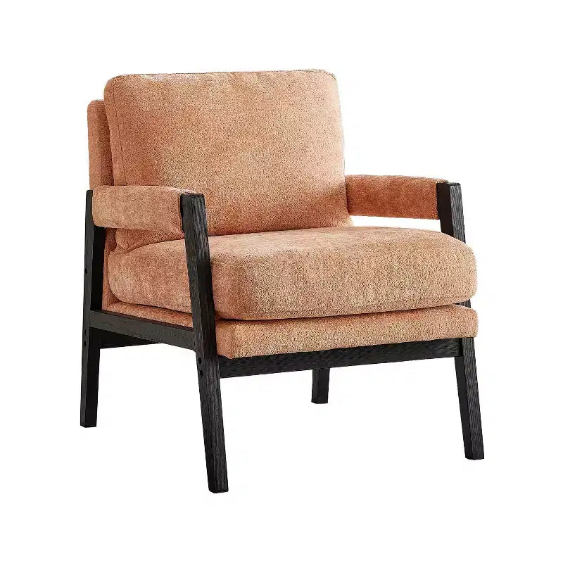 Fauteuil d'appoint rembourré en chenille, style Mid-Century Modern