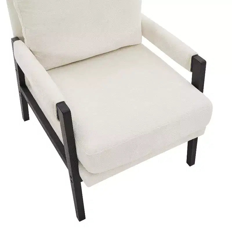 Fauteuil d'appoint rembourré en chenille, style Mid-Century Modern