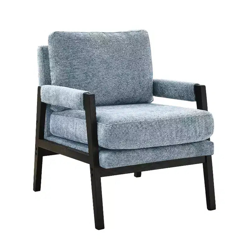 Fauteuil d'appoint rembourré en chenille, style Mid-Century Modern