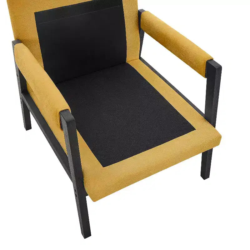 Fauteuil d'appoint rembourré en chenille, style Mid-Century Modern