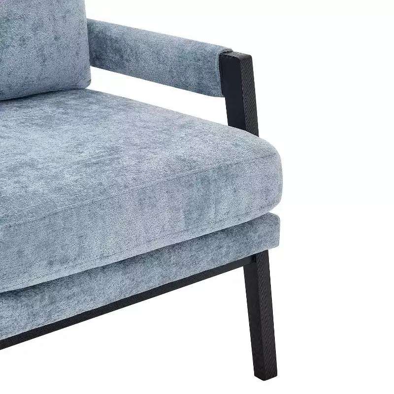 Fauteuil d'appoint rembourré en chenille, style Mid-Century Modern