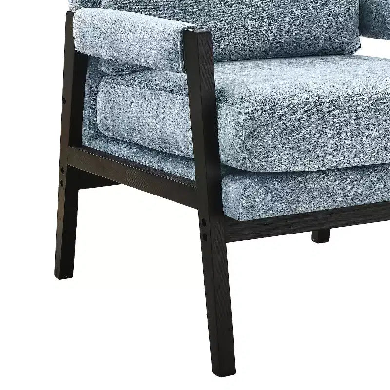 Fauteuil d'appoint rembourré en chenille, style Mid-Century Modern