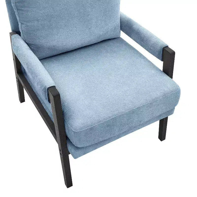 Fauteuil d'appoint rembourré en chenille, style Mid-Century Modern