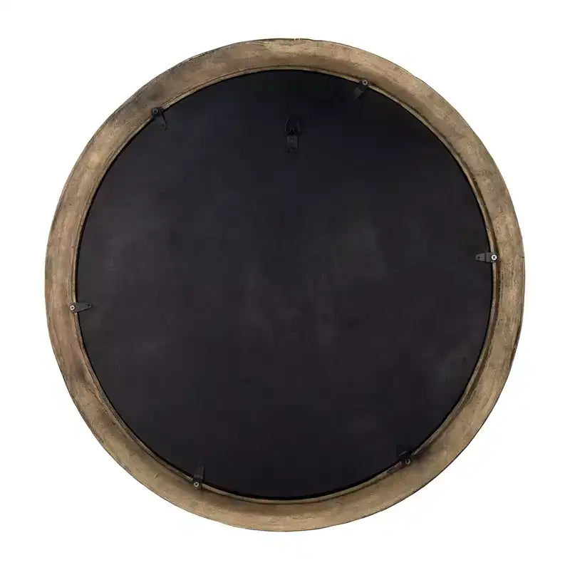 Miroir Mural Rond Moderne avec Cadre en Métal Texturé – Accent Décoratif pour la Maison, le Bureau, la Chambre ou le Salon – Bronze & Cuivre 29
