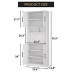 Meuble de rangement haut de cuisine avec bar, support pour micro-ondes, éclairage LED et placard de salle à manger,