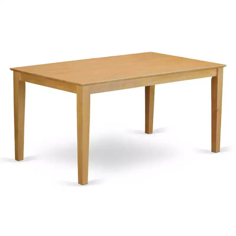 Ensemble de salle à manger 7 pièces : Table à manger plateau en bois massif finition chêne naturel avec 6 chaises Parson