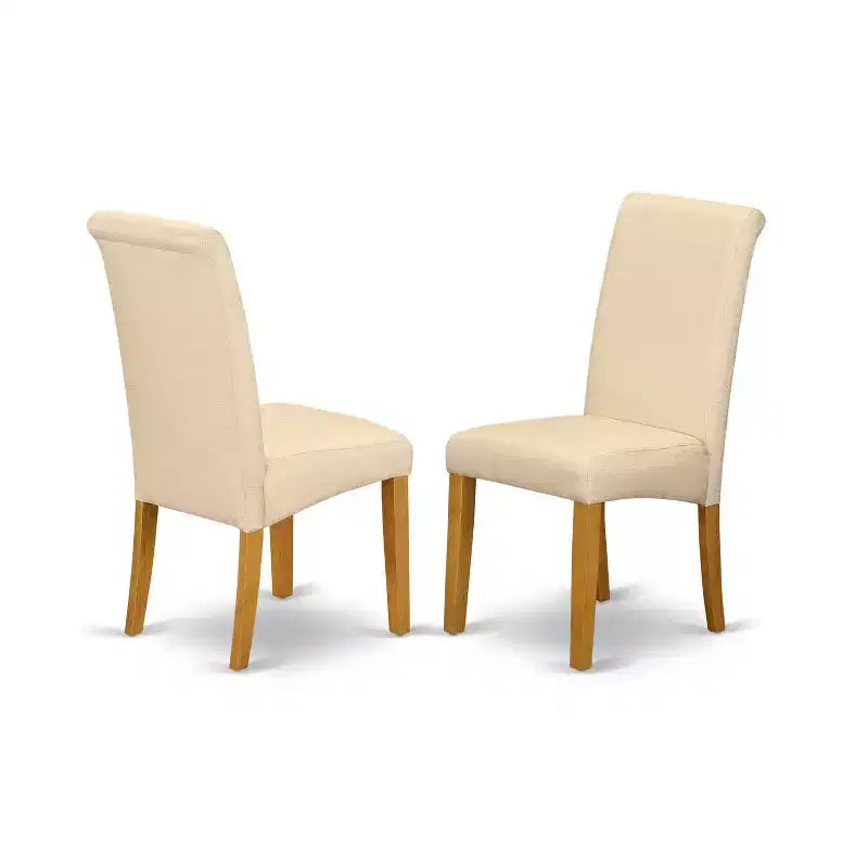 Ensemble de salle à manger 7 pièces : Table à manger plateau en bois massif finition chêne naturel avec 6 chaises Parson