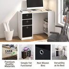 Bureau d'ordinateur 39" avec 3 bacs de rangement et étagères ouvertes