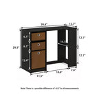 Bureau d'ordinateur 39" avec 3 bacs de rangement et étagères ouvertes