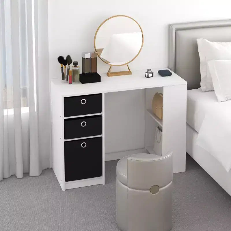 Bureau d'ordinateur 39" avec 3 bacs de rangement et étagères ouvertes