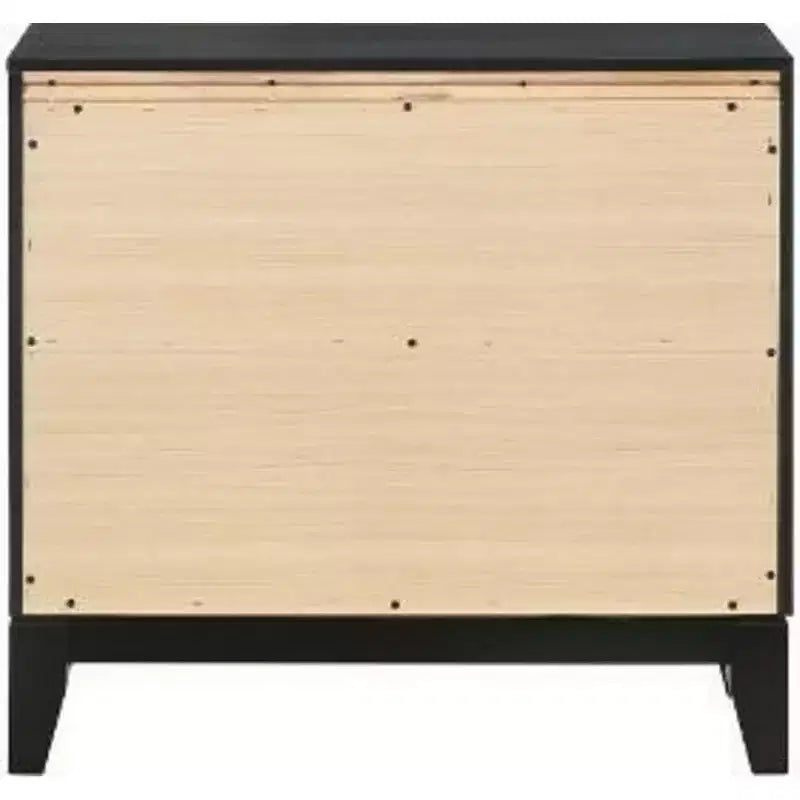 Table de chevet avec 2 tiroirs et détails scintillants, noir