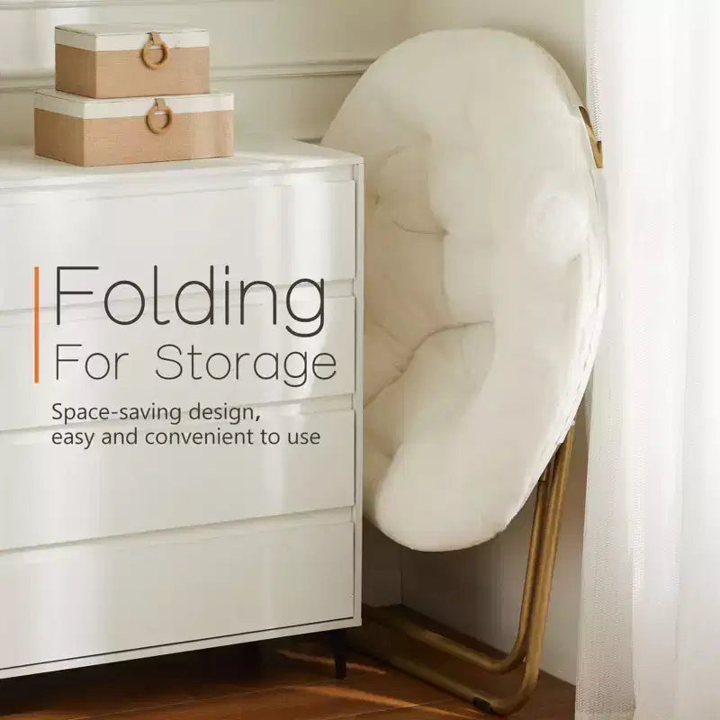Fauteuil confortable en fausse fourrure avec disque – Taille adulte pour chambre et salon