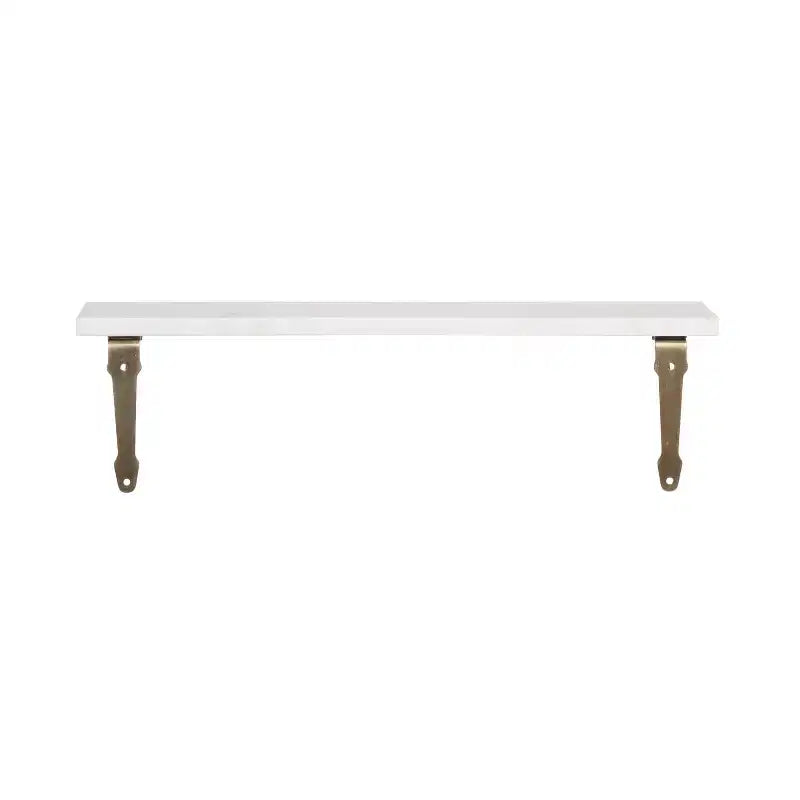 Étagère murale Hatley en marbre, blanc et or, 20
