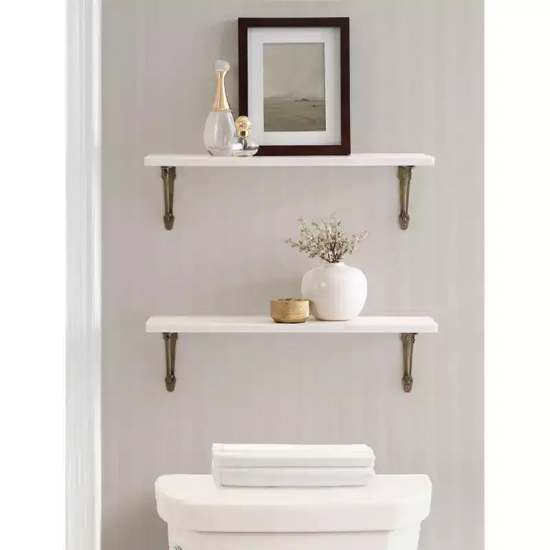 Étagère murale Hatley en marbre, blanc et or, 20