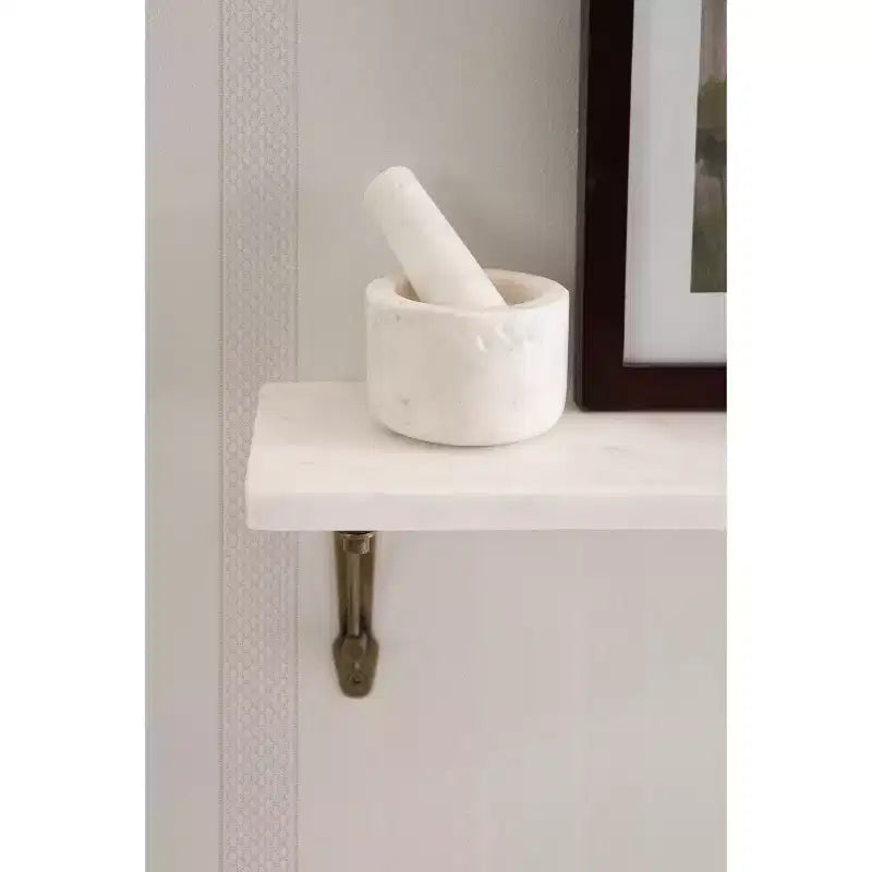 Étagère murale Hatley en marbre, blanc et or, 20