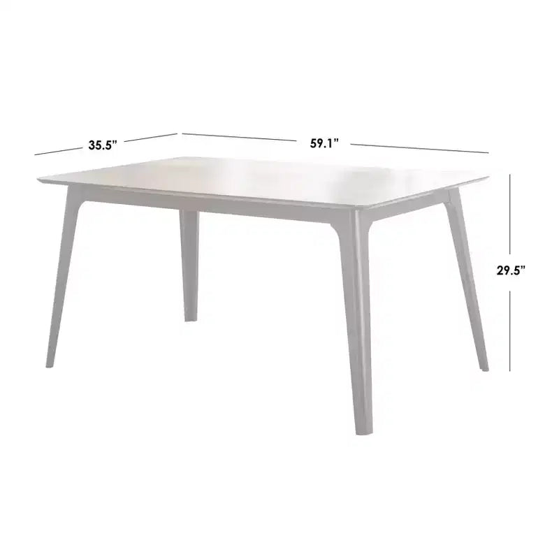 Table à manger rectangulaire Rory, style mid-century moderne, noyer/noir : MDF, structure en bois d'hévéa, 4 places