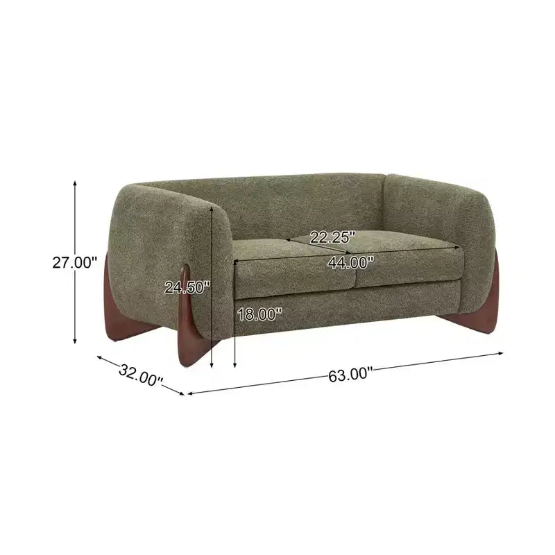 Causeuse en tissu bouclé vert James 63 po