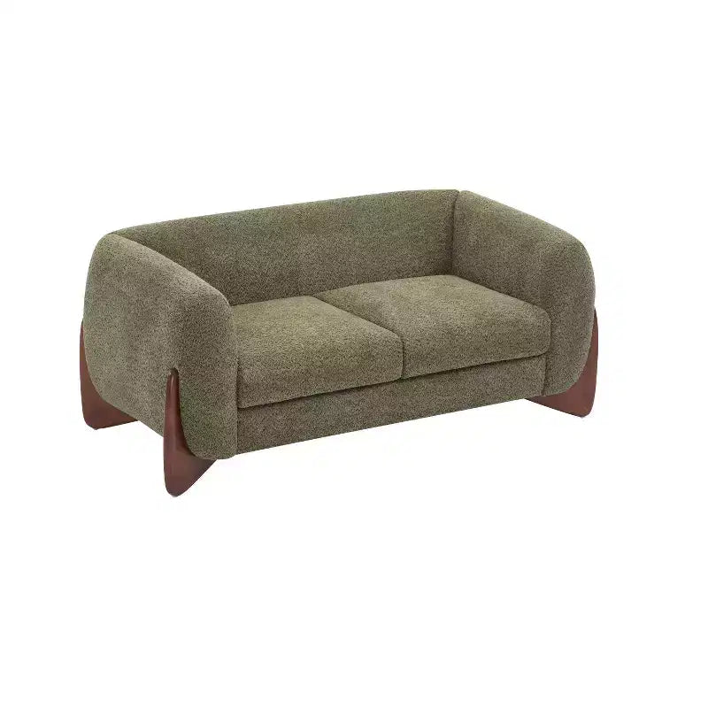 Causeuse en tissu bouclé vert James 63 po