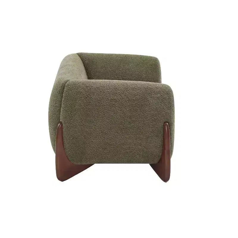 Causeuse en tissu bouclé vert James 63 po