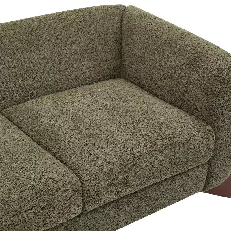 Causeuse en tissu bouclé vert James 63 po