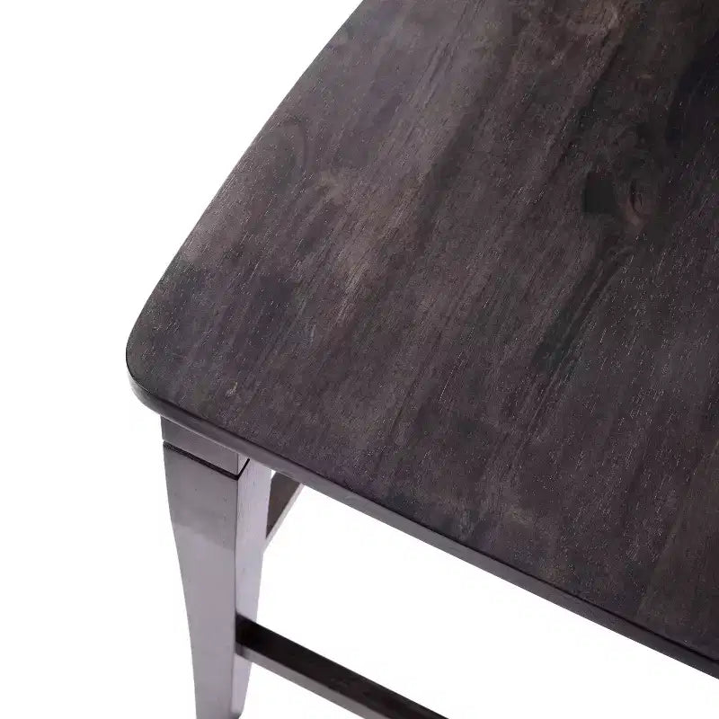 Ensemble de deux tabourets de bar à hauteur de comptoir classiques en bois à dossier échelle avec assise en bois massif